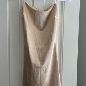 Cream Maxi Slip Dress with Cowl Neck for Cocktail